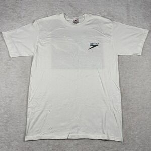 Vintage 1997 Speedo California Surf Graphic T-Shirt Mens Large White 90s Single